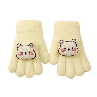 3D mielos „Baer“ vaikiškos pirštinės, skirtos 2–6 metams, pastorintos megztos kumštinės pirštinės vaikams berniukams mergaitėms šiltos žiemos lauko žaidimo pirštinės