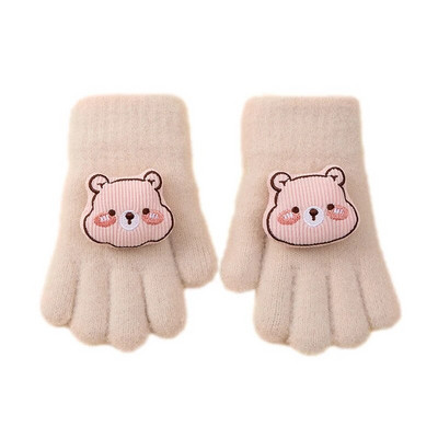 3D mielos „Baer“ vaikiškos pirštinės, skirtos 2–6 metams, pastorintos megztos kumštinės pirštinės vaikams berniukams mergaitėms šiltos žiemos lauko žaidimo pirštinės