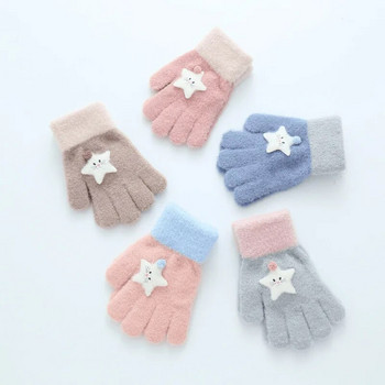 Warmom παιδικά γάντια φθινοπώρου και χειμώνα κινουμένων σχεδίων Χαριτωμένα πλεκτά γάντια ζακάρ καραμέλας για μωρά γάντια 6-13 ετών