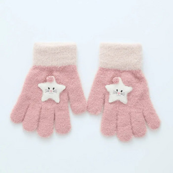 Warmom παιδικά γάντια φθινοπώρου και χειμώνα κινουμένων σχεδίων Χαριτωμένα πλεκτά γάντια ζακάρ καραμέλας για μωρά γάντια 6-13 ετών