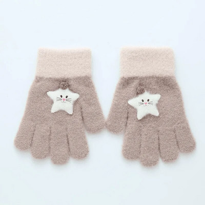 „Warmom“ vaikiškos pirštinės rudens ir žiemos animacinių filmų mielas žakardo saldainių spalvos megztos pirštinės, skirtos 6–13 m. kūdikių pirštinėms.