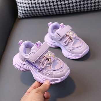 Детски ежедневни обувки 2024 есенни нови бебешки обувки за малки деца Обувки за момичета с анимационни шарки Обувки за момче Меки дишащи кожени маратонки
