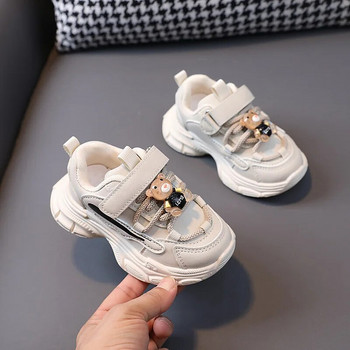 Παιδικά καθημερινά παπούτσια 2024 Φθινόπωρο καινούργια παιδικά παπούτσια για κορίτσια Μοτίβα κινουμένων σχεδίων Παπούτσια για αγόρι Μαλακά αναπνέοντα δερμάτινα παπούτσια για τρέξιμο