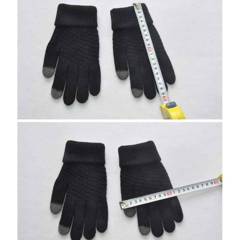 Soe 16-aastane talv puutetundliku ekraaniga kindad, poiss, tüdruk, paksud, soojad kootud venivad kindad, akrüülist täissõrmega välissuusakindad