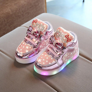Детски маратонки с лампа Деца Бебешки момичета Момчета Есенни обувки за свободното време Led Светещи спортни маратонки Infantil Light Up Shoes