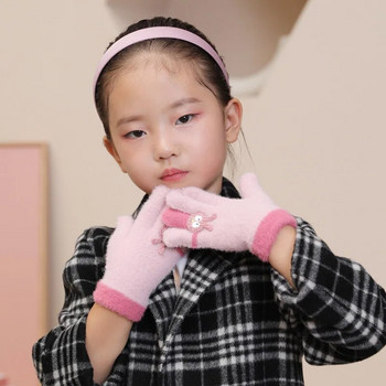 Warmom New Fashion Παιδικά Γάντια Χαριτωμένα κινούμενα σχέδια λαγουδάκι φθινοπώρου και χειμώνα Ζεστά πλεκτά γάντια για μωρά Παιδικά αξεσουάρ