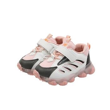 Детски маратонки със светеща подметка Ежедневни обувки Момчета Момичета Дишащи мрежести обувки за бягане Размер 21-30 Обувки за тенис за малки деца