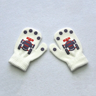 Warmom mielas mažas robotas, spausdintas neslystančios megztos pirštinės kūdikiams naujagimiams aksesuarai vaikams žieminės šiltos kumštinės pirštinės kūdikiams