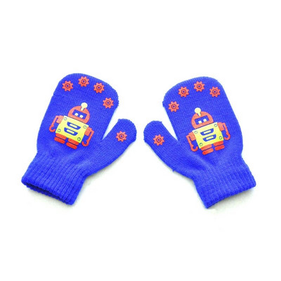 Warmom mielas mažas robotas, spausdintas neslystančios megztos pirštinės kūdikiams naujagimiams aksesuarai vaikams žieminės šiltos kumštinės pirštinės kūdikiams