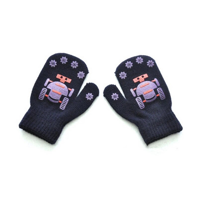 Warmom mielas mažas robotas, spausdintas neslystančios megztos pirštinės kūdikiams naujagimiams aksesuarai vaikams žieminės šiltos kumštinės pirštinės kūdikiams