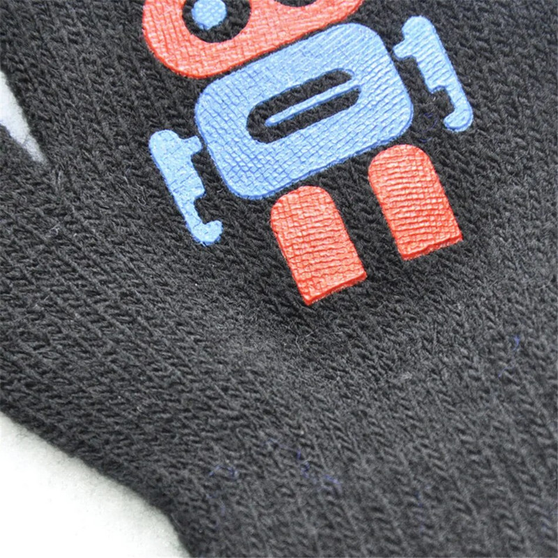 Warmom mielas mažas robotas, spausdintas neslystančios megztos pirštinės kūdikiams naujagimiams aksesuarai vaikams žieminės šiltos kumštinės pirštinės kūdikiams