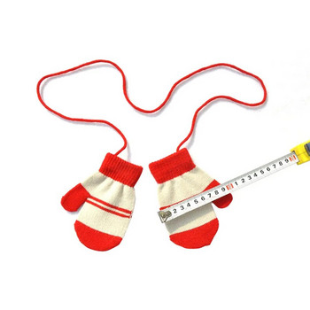 Ζεστά Δίχρωμα Ριγέ Χρώμα Ριγέ Πλεκτά Ζεστά Γάντια με Σχοινί Χριστουγεννιάτικα Δώρα για Παιδιά Γάντια Νεογέννητα Βρεφικά Αξεσουάρ