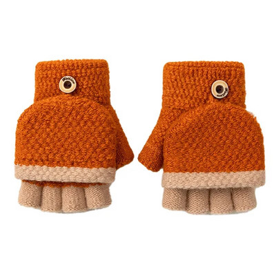 Zimske tople rukavice Šarene dječje rukavice na preklop na pola prsta Mekane pletene rukavice za 4-7 godina Biciklističke rukavice za skijanje na otvorenom