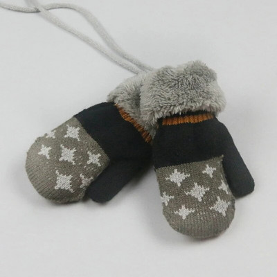 Ζεστά Παιδικά Γάντια Χειμωνιάτικα Ζεστά Μικρό Αστέρι Μοτίβο για Πύκνωση και Ζεστό Χαριτωμένο κινούμενα σχέδια για μωρά αγόρια κορίτσια Κρεμαστά γάντια στον λαιμό