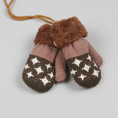 Ζεστά Παιδικά Γάντια Χειμωνιάτικα Ζεστά Μικρό Αστέρι Μοτίβο για Πύκνωση και Ζεστό Χαριτωμένο κινούμενα σχέδια για μωρά αγόρια κορίτσια Κρεμαστά γάντια στον λαιμό