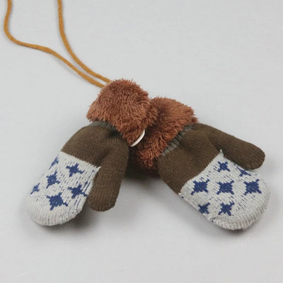 Ζεστά Παιδικά Γάντια Χειμωνιάτικα Ζεστά Μικρό Αστέρι Μοτίβο για Πύκνωση και Ζεστό Χαριτωμένο κινούμενα σχέδια για μωρά αγόρια κορίτσια Κρεμαστά γάντια στον λαιμό