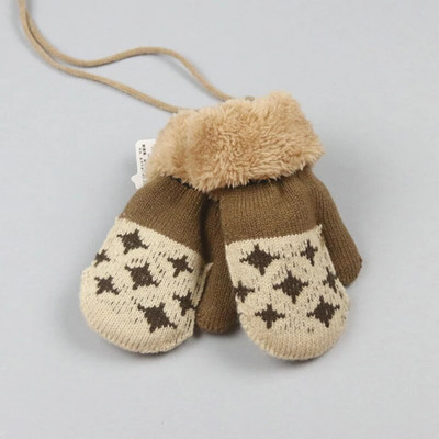 Ζεστά Παιδικά Γάντια Χειμωνιάτικα Ζεστά Μικρό Αστέρι Μοτίβο για Πύκνωση και Ζεστό Χαριτωμένο κινούμενα σχέδια για μωρά αγόρια κορίτσια Κρεμαστά γάντια στον λαιμό