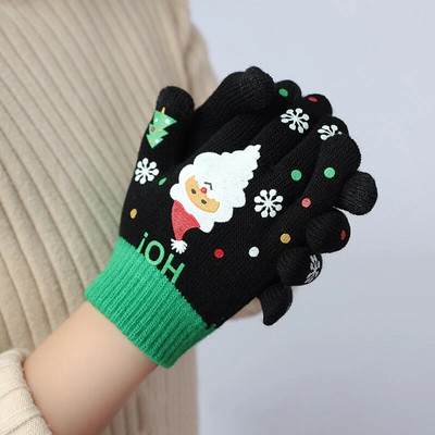 Šilta nauja mada Kalėdinės pirštinės rudens ir žiemos sportui jodinėjimui megztos vaikiškos pirštinės Kalėdinės pirštinės sustorėjusios šilumos