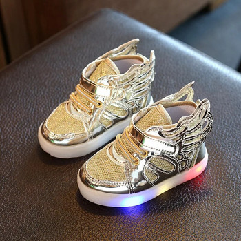 Детски нови пролетни есенни LED светещи мигащи обувки Wing Детски обувки Treasure Shoes Момчета Момичета Ежедневни спортни обувки