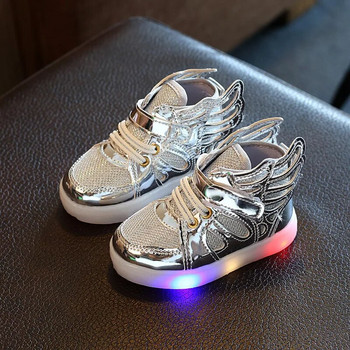 Детски нови пролетни есенни LED светещи мигащи обувки Wing Детски обувки Treasure Shoes Момчета Момичета Ежедневни спортни обувки