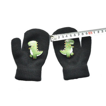 Warmom Παιδικά Χειμωνιάτικα Ζεστά Πλεκτά Γάντια Χαριτωμένα κινούμενα σχέδια Μικρά Γάντια Δεινοσαύρων Χειμερινά Παιδικά Γάντια Βρεφικά Αξεσουάρ Νεογέννητο
