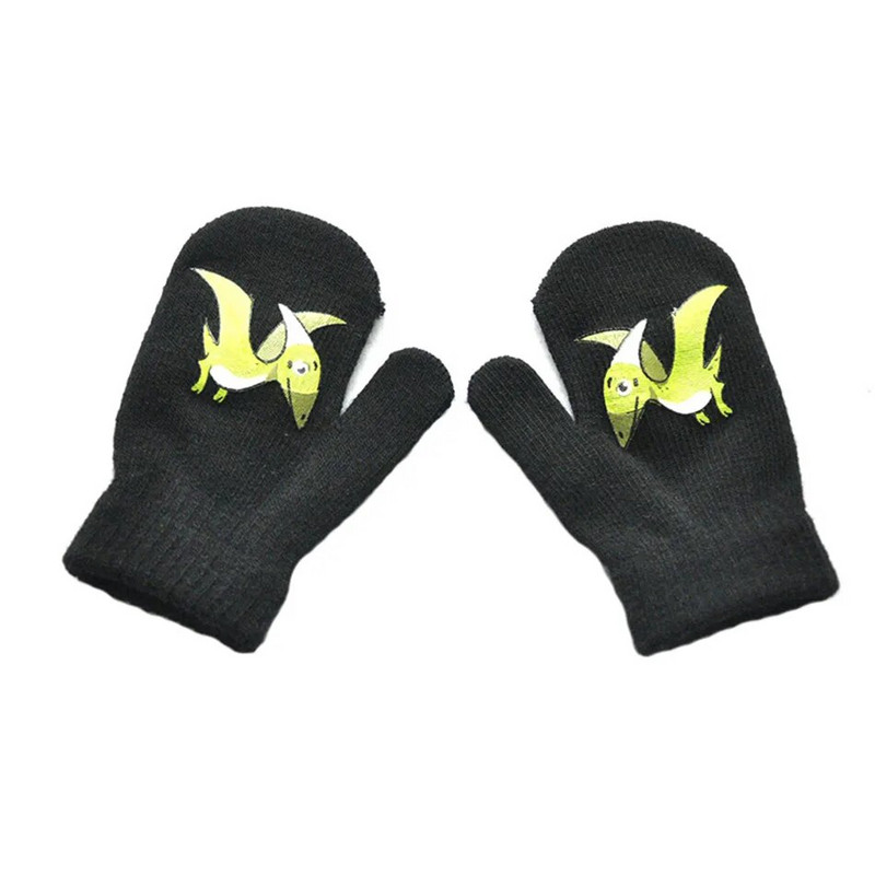 Warmom Παιδικά Χειμωνιάτικα Ζεστά Πλεκτά Γάντια Χαριτωμένα κινούμενα σχέδια Μικρά Γάντια Δεινοσαύρων Χειμερινά Παιδικά Γάντια Βρεφικά Αξεσουάρ Νεογέννητο