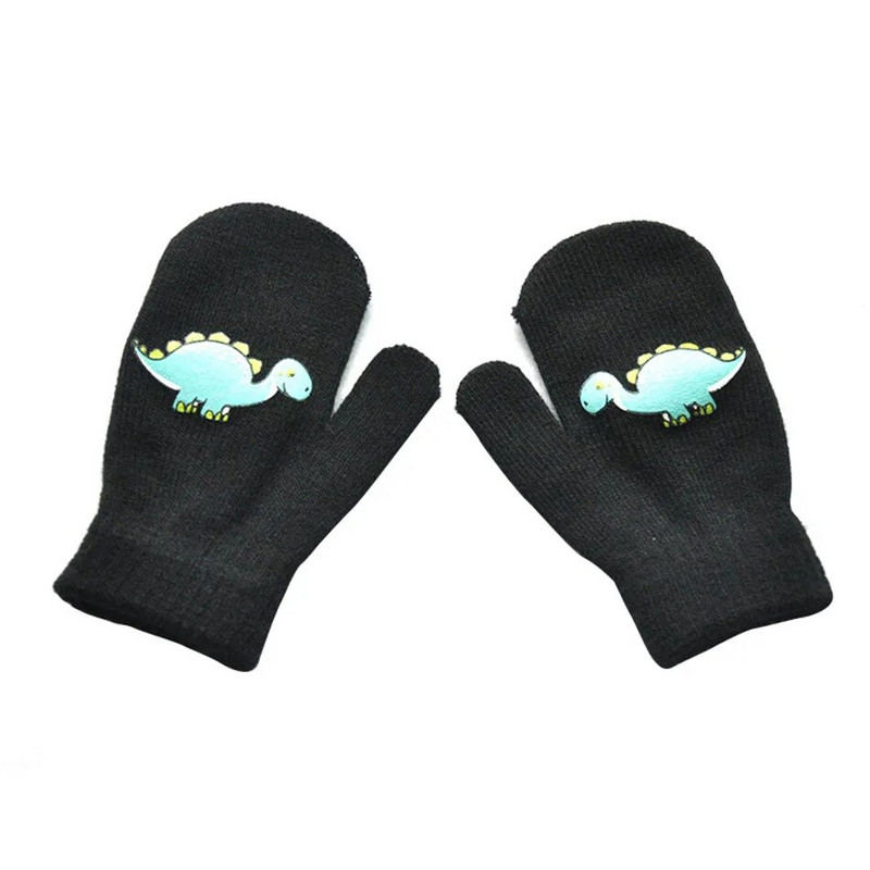 Warmom Παιδικά Χειμωνιάτικα Ζεστά Πλεκτά Γάντια Χαριτωμένα κινούμενα σχέδια Μικρά Γάντια Δεινοσαύρων Χειμερινά Παιδικά Γάντια Βρεφικά Αξεσουάρ Νεογέννητο