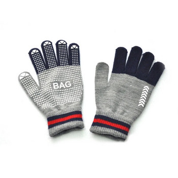 Неплъзгащи се топли плетени ръкавици Warmom Particle Зимни топли детски ръкавици с висока еластичност Пет пръста, съвпадащи по цвят ръкавици с ръкавици