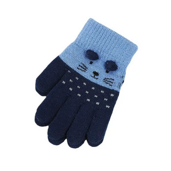 Γάτα μωρό γάντια πλεκτά Παιδιά αγόρια κορίτσια Χειμώνας χαριτωμένο κινούμενα σχέδια Ζώα Παιδικά γάντια Ζεστά γάντια 3-7 ετών Νεογέννητο γάντι