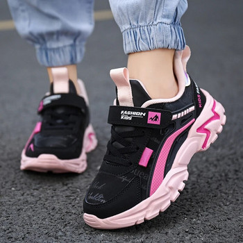 Детски маратонки Ежедневни обувки за момичета Розови удобни кожени спортни обувки за бягане Детски момичета Плоски дишащи обувки