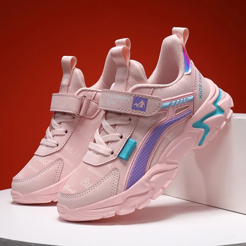 Laste tossud vabaajajalatsid tüdrukutele Roosad Mugavad nahast Jooksusport Lastele Tüdrukutele Lamedad hingavad kingad