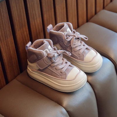 Vaikiški Šilti medvilniniai batai mergaitėms Madingi vaikiški batai Aukštos platformos sportbačiai berniukams Neslystantys plius aksominiai sportiniai batai Tênis