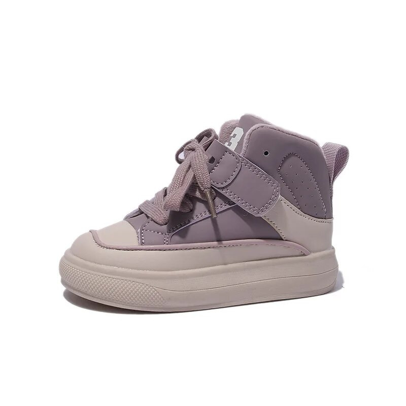 Vaikiški Šilti medvilniniai batai mergaitėms Madingi vaikiški batai Aukštos platformos sportbačiai berniukams Neslystantys plius aksominiai sportiniai batai Tênis