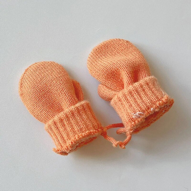 2023 Βρεφικά χειμωνιάτικα γάντια Wool Candy Color Halter Γάντια για Παιδιά Κορίτσια Αγόρια Αξεσουάρ Παιδικά Γάντια ζεστά Kintted