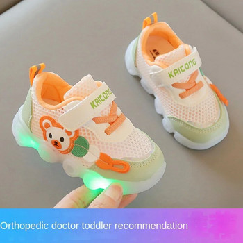 Παπούτσια για μωρά για κοριτσάκι Light up Παπούτσια Καλοκαιρινά βρεφικά παπούτσια Μαλακό κάτω αντιολισθητικό κάτω μέρος Άνοιξη και Φθινόπωρο 0-1 ετών 2 αναπνεύσιμο πλέγμα