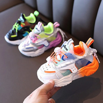 Детски ежедневни маратонки Малки момчета Момичета Обувки за бягане Мрежести дишащи детски обувки Пролет Есен Универсални спортни обувки за тенис
