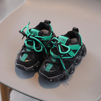 Детски маратонки за момче Дишаща дебела подметка Детски обувки Модни за момичета Ежедневни обувки с връзки Неплъзгащи се маратонки Tenis Masculino