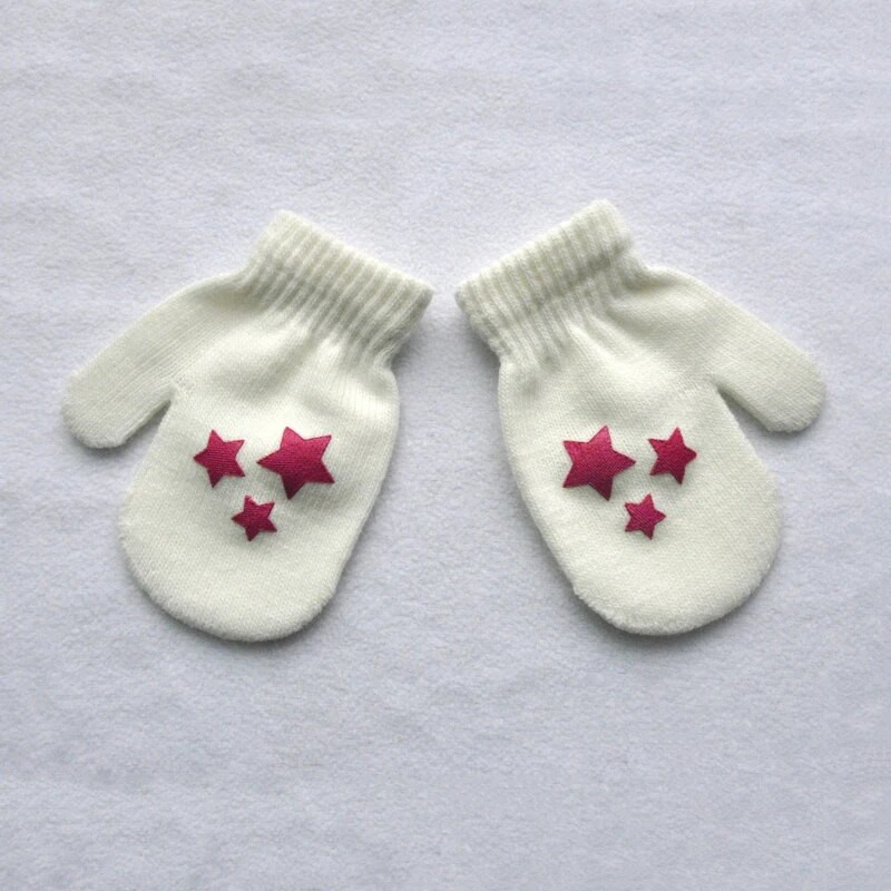 Šilta mama, berniukai, mergaitė, myli širdelę, megztos pirštinės Naujagimio animacinio filmo žvaigždė storos šiltos pirštinės Mažylio šiltos pirštinės žieminiai aksesuarai