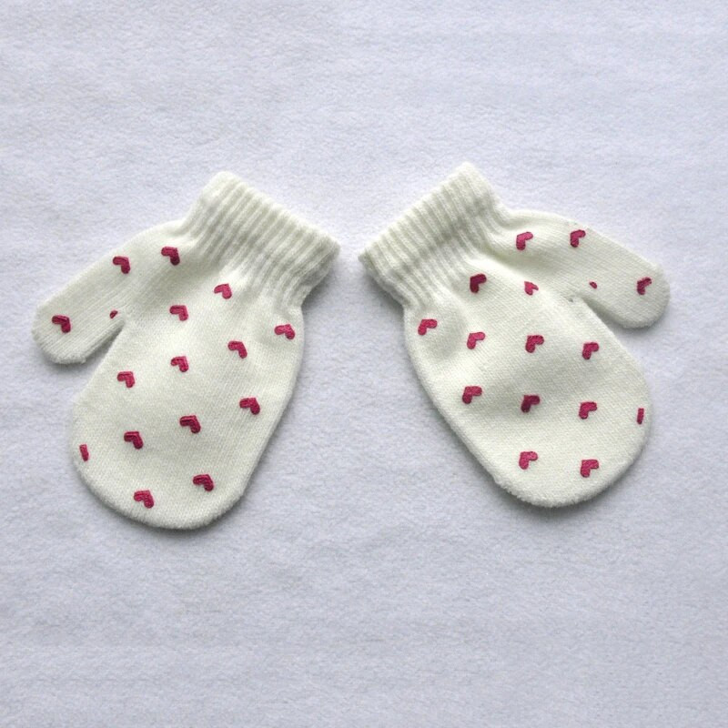 Šilta mama, berniukai, mergaitė, myli širdelę, megztos pirštinės Naujagimio animacinio filmo žvaigždė storos šiltos pirštinės Mažylio šiltos pirštinės žieminiai aksesuarai