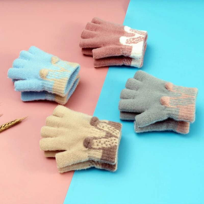 Ζεστά χειμωνιάτικα παιδιά Χαριτωμένα γλυκά καρτούν Πυκνωμένα ζεστά γάντια αγόρια κορίτσια Υπέροχα ζεστά γάντια εξωτερικού χώρου Παιδικά γάντια κατά του κρύου