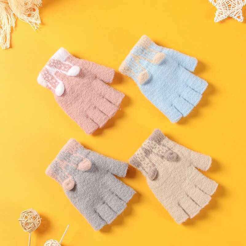 Ζεστά χειμωνιάτικα παιδιά Χαριτωμένα γλυκά καρτούν Πυκνωμένα ζεστά γάντια αγόρια κορίτσια Υπέροχα ζεστά γάντια εξωτερικού χώρου Παιδικά γάντια κατά του κρύου