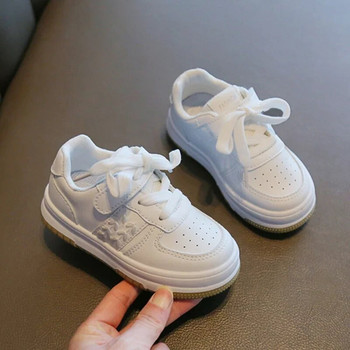 Бебешки обувки Детски бели обувки за момичета Момчета Спортни маратонки Гумени подметки Дишащи каузални Детски маратонки Училищни маратонки