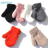 Warmom Plush, groase, calde, mănuși pentru bebeluși, iarnă plus mănuși de catifea pentru copii, pentru copii, din lână coral, mănuși cu degete întregi, pentru 1-4 ani, mănuși pentru copii