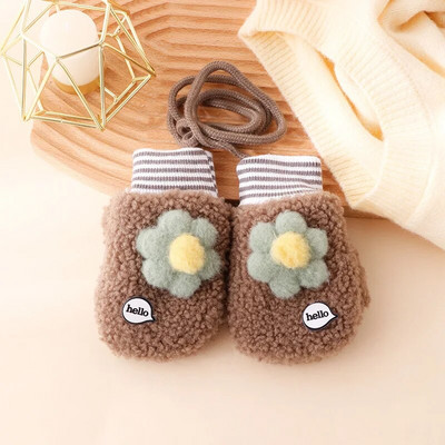 Warmom ružičaste plišane dječje rukavice u obliku suncokreta Thicken Božićni darovi za djecu Rukavice za bebe Lijepe slatke dječje rukavice za 0-4 godine