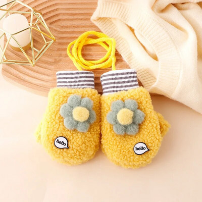 Warmom ružičaste plišane dječje rukavice u obliku suncokreta Thicken Božićni darovi za djecu Rukavice za bebe Lijepe slatke dječje rukavice za 0-4 godine