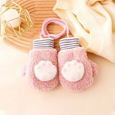 Warmom ružičaste plišane dječje rukavice u obliku suncokreta Thicken Božićni darovi za djecu Rukavice za bebe Lijepe slatke dječje rukavice za 0-4 godine