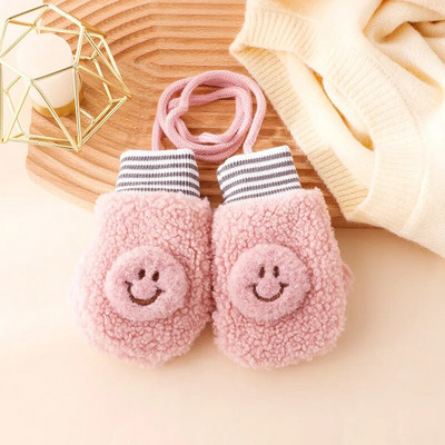 Warmom ružičaste plišane dječje rukavice u obliku suncokreta Thicken Božićni darovi za djecu Rukavice za bebe Lijepe slatke dječje rukavice za 0-4 godine