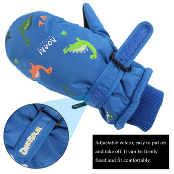 Деца, момчета, ръкавици с динозаври, анимационни ръкавици за сняг, зимни детски ръкавици на открито, ветроустойчиви ръкавици, детски ръце, по-топли ръкавици