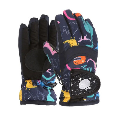 Mănuși de schi pentru zăpadă de iarnă unisex pentru copii Mănuși pentru copii mănuși de exterior impermeabile și calde mănuși de snowboard vreme rece pentru băieți și fete