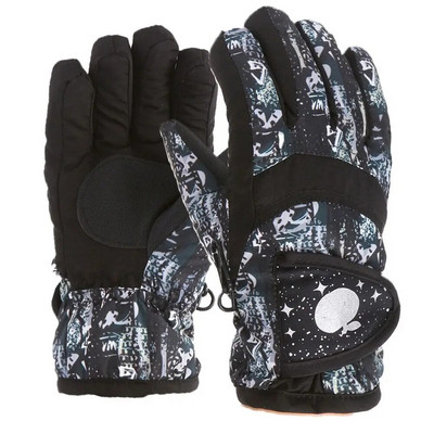 Mănuși de schi pentru zăpadă de iarnă unisex pentru copii Mănuși pentru copii mănuși de exterior impermeabile și calde mănuși de snowboard vreme rece pentru băieți și fete
